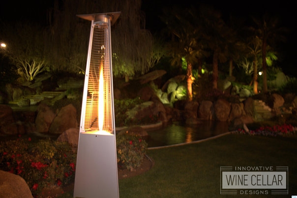 Ferrara Flame Outdoor Heater in Backyard Area