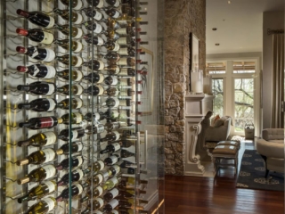 Contemporary Glass Wine Wall Cellar