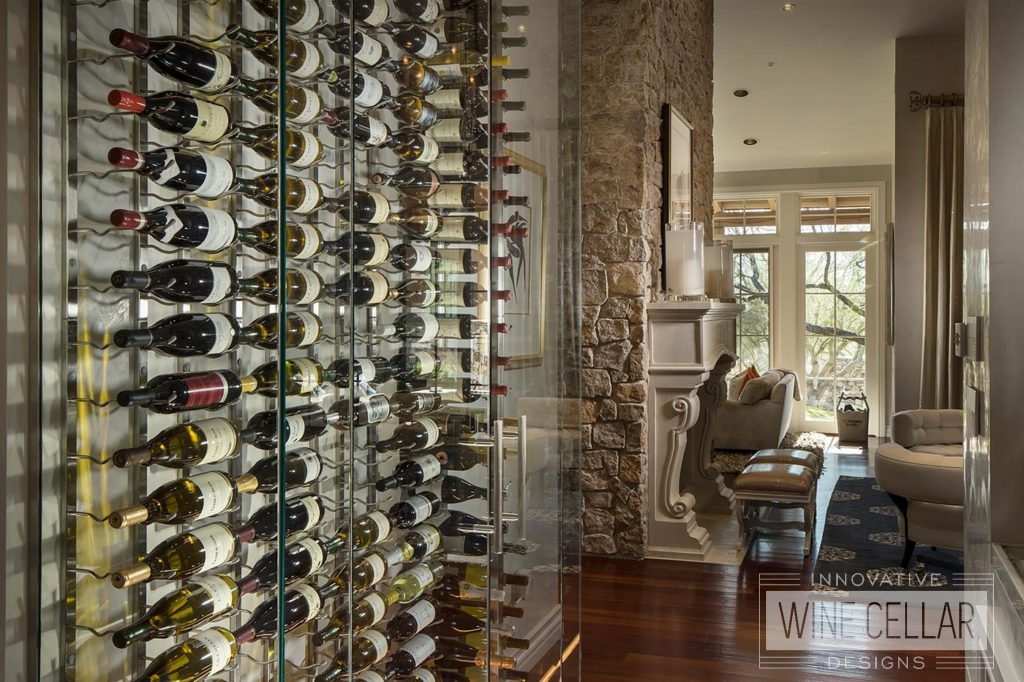 Contemporary Glass Wine Wall Cellar