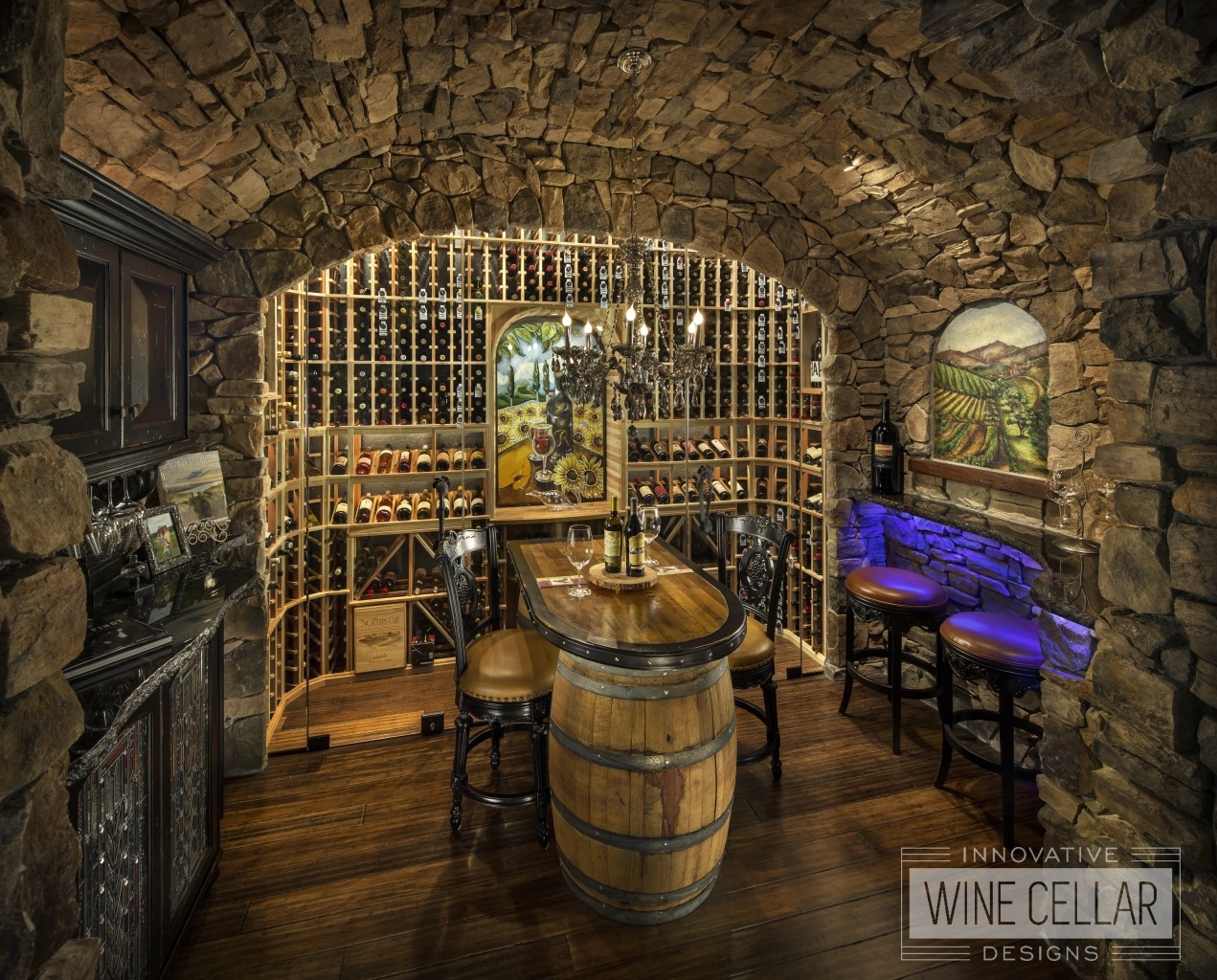 Rustic wine cellar and tasting room