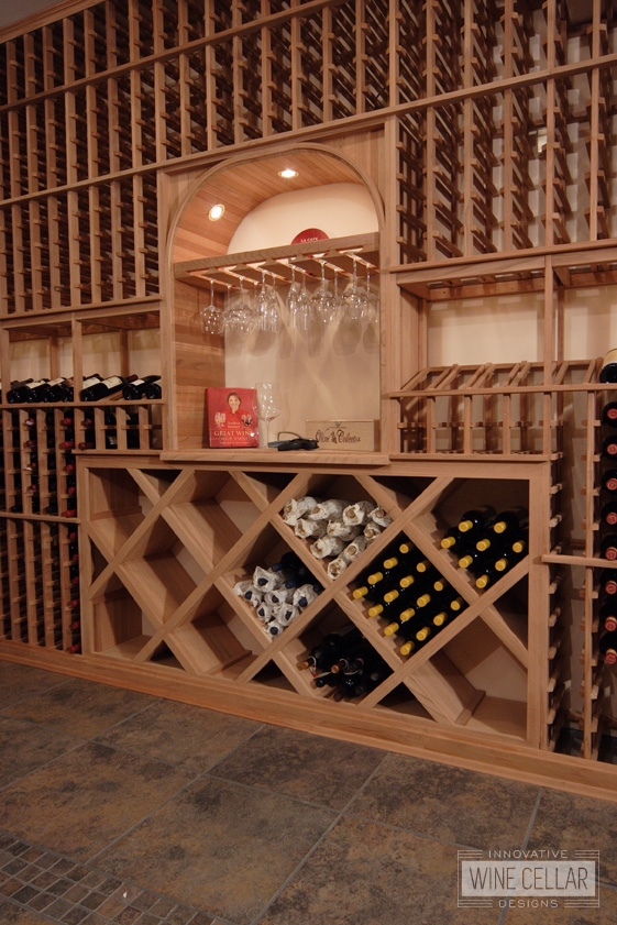 Wood wine racks for large storage rooms