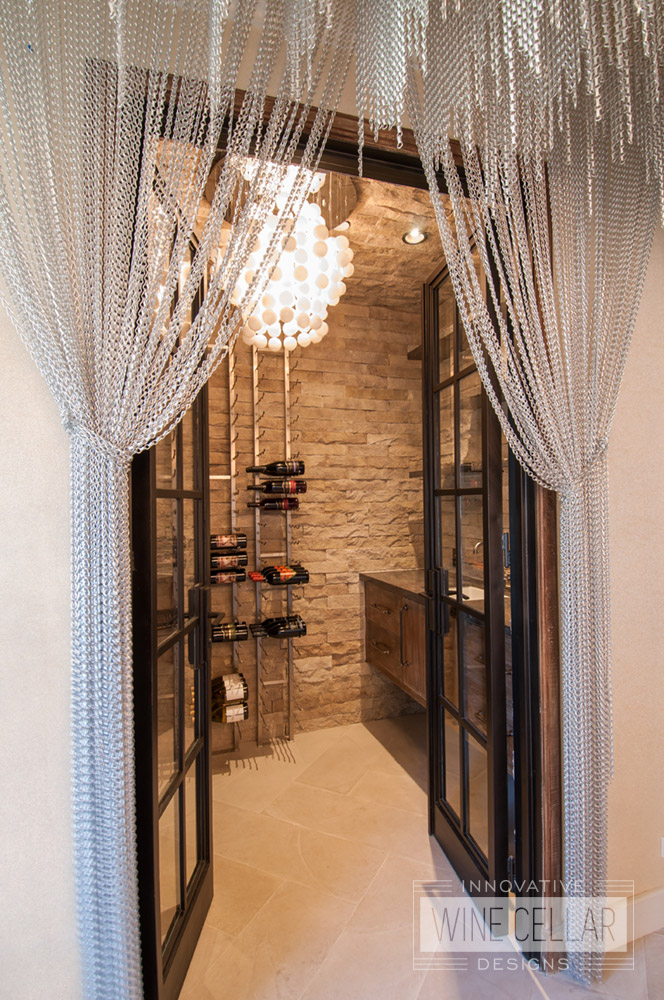 House of Rock Transitional Style Wine Room