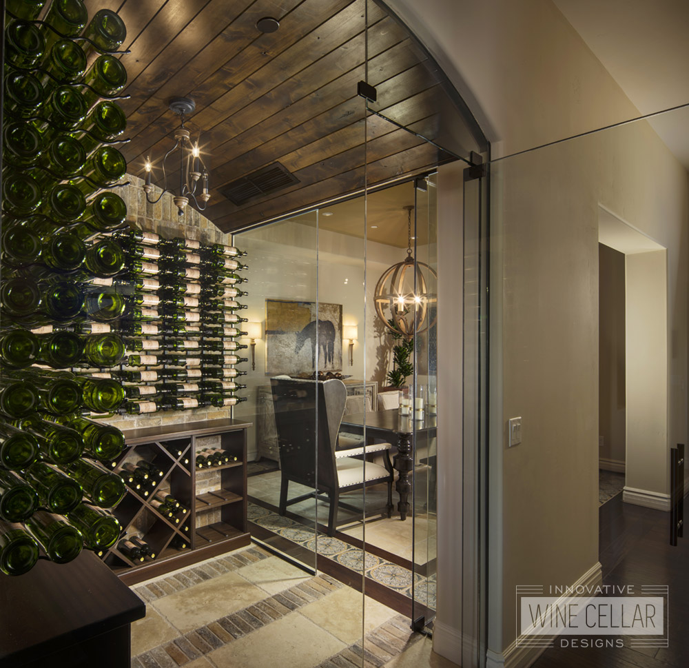 Transitional Style Wine Room to Match Decor