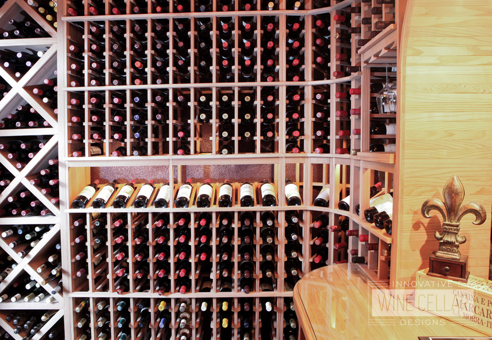Traditional wine storage room, custom design & install by Innovative Wine Cellar Designs.