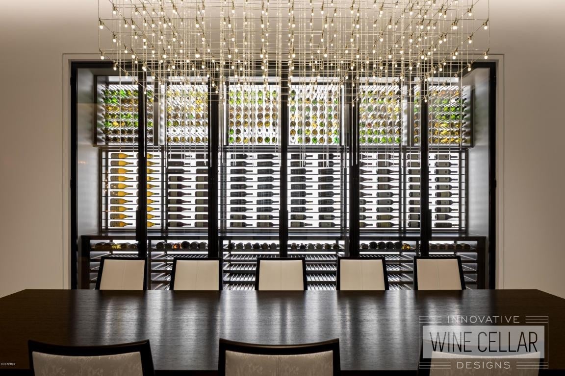 contemporary glass wine cellar