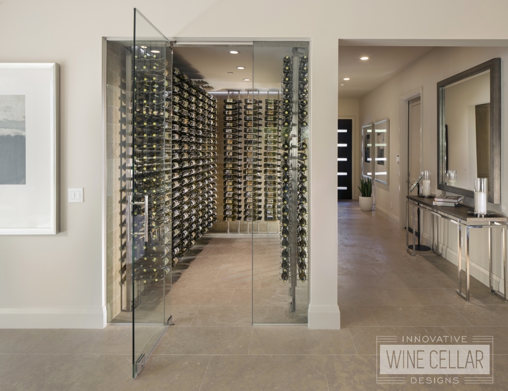 walk in glass wine cellar