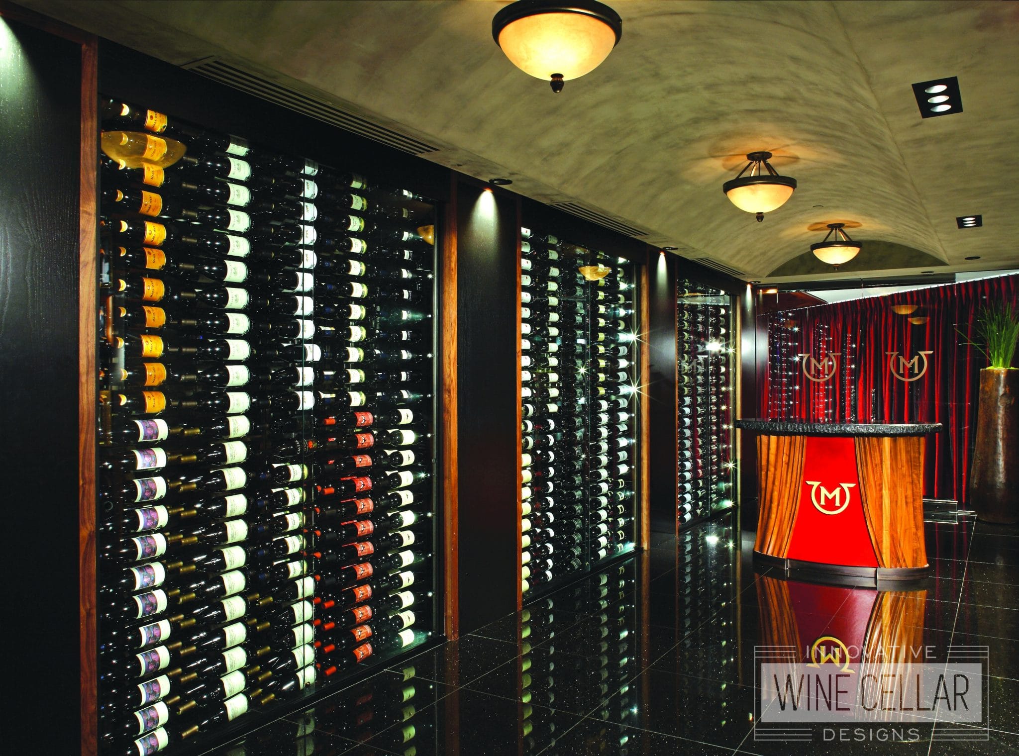 Stunning wine wall cellar at Mastro's