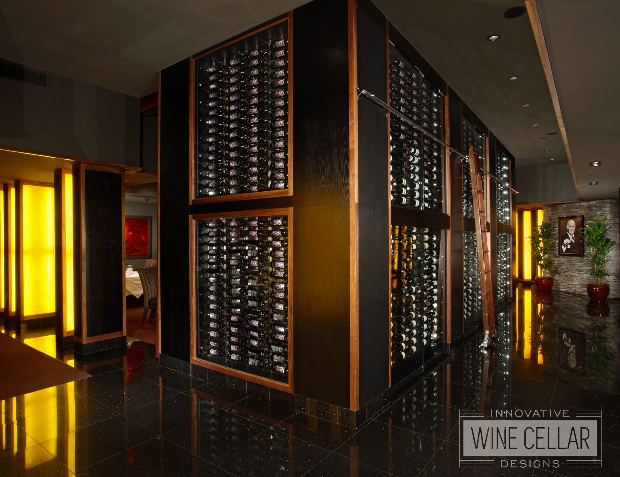 Floor to ceiling wine wall at Mastro's